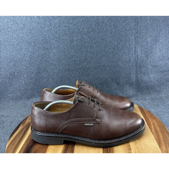 Mephisto Marlon Oxford in Chestnut Brown Pebble Grain Leather Mens Size 11 - Picture 1 of 13